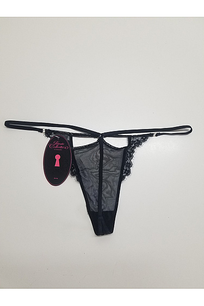 Černé luxusní krajkové tanga Vel. XL | Unimoda | obrázek 3