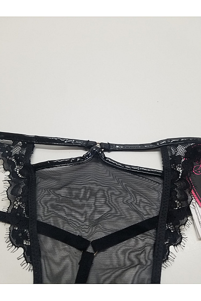 Černé luxusní krajkové tanga Vel. XL | Unimoda | obrázek 6
