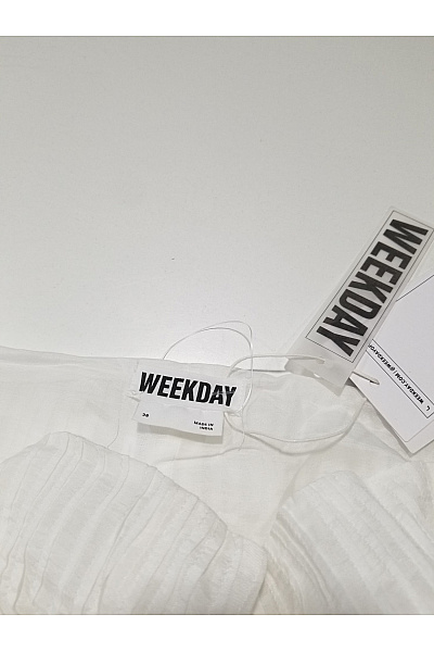 Weekday Dámská bílá plisovaná midi sukně s gumou v pase Vel. 38 | Weekday | obrázek 3