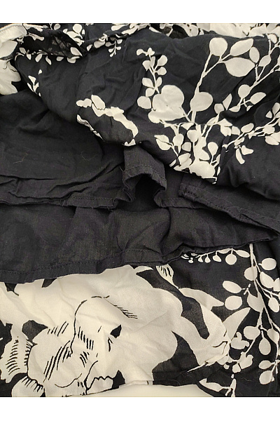 Černobílé květované maxi letní šaty na ramínka Velikost EU 40 | Unimoda | obrázek 6