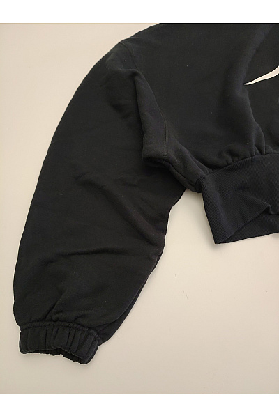 Nike Černá bavlněná crop mikina s kapucí a potiskem Vel. m | Nike | obrázek 3