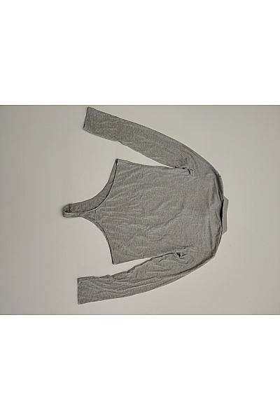 Les Lunes Šedé dámské body s dlouhým rukávem polo límeček knoflíky basic Vel. L | Les Lunes | obrázek 7