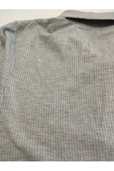 Les Lunes Šedé dámské body s dlouhým rukávem polo límeček knoflíky basic Vel. L | Les Lunes | obrázek 8