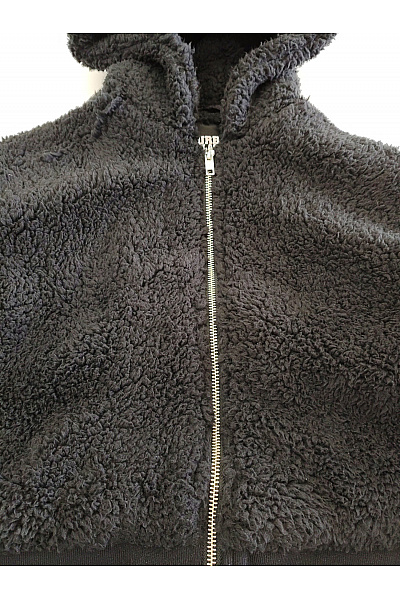 URBAN CLASSICS Černá krátká plyšová bunda s kapucí na zip Velikost S | URBAN CLASSICS | obrázek 4