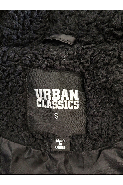 URBAN CLASSICS Černá krátká plyšová bunda s kapucí na zip Velikost S | URBAN CLASSICS | obrázek 6
