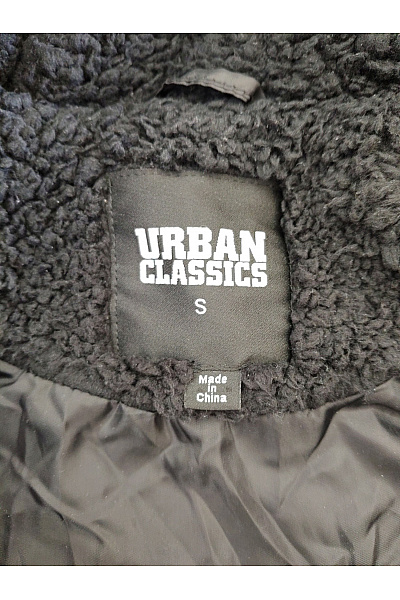 URBAN CLASSICS Černá krátká plyšová bunda s kapucí na zip Velikost S | URBAN CLASSICS | obrázek 7