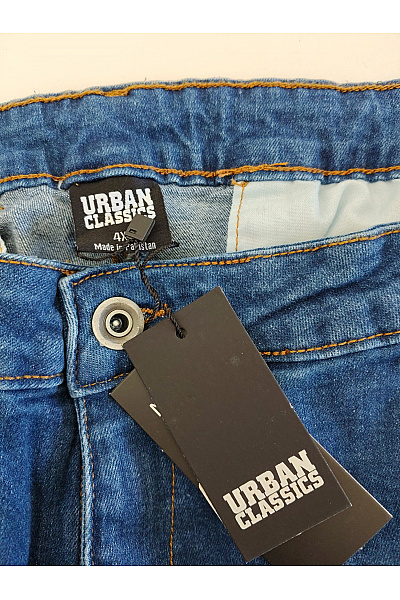 URBAN CLASSICS Modré bavlněné cargo džíny jogger s kapsami Vel. 4XL | URBAN CLASSICS | obrázek 4