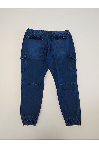 URBAN CLASSICS Modré bavlněné cargo džíny jogger s kapsami Vel. 4XL | URBAN CLASSICS | obrázek 7