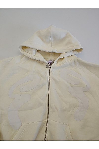 Béžová bavlněná oversized mikina na zip s kapucí Velikost M | Unimoda | obrázek 3