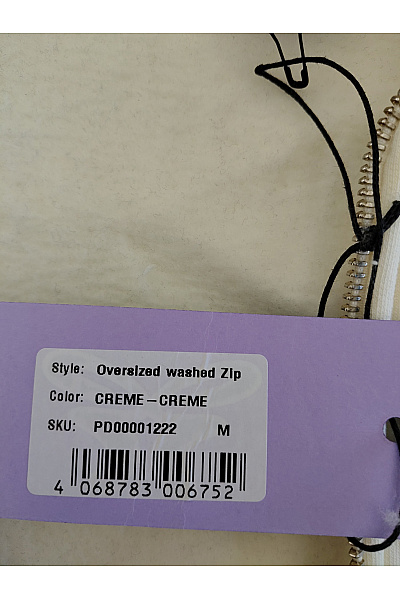 Béžová bavlněná oversized mikina na zip s kapucí Velikost M | Unimoda | obrázek 6