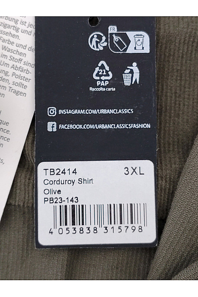 URBAN CLASSICS Pánská khaki bavlněná košile s dlouhým rukávem ležérní Velikost 3XL | URBAN CLASSICS | obrázek 7