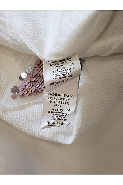 Dívčí bílé tričko s růžovou flitrovou hvězdou a volánkovými rukávy Velikost 4 | Unimoda | obrázek 6