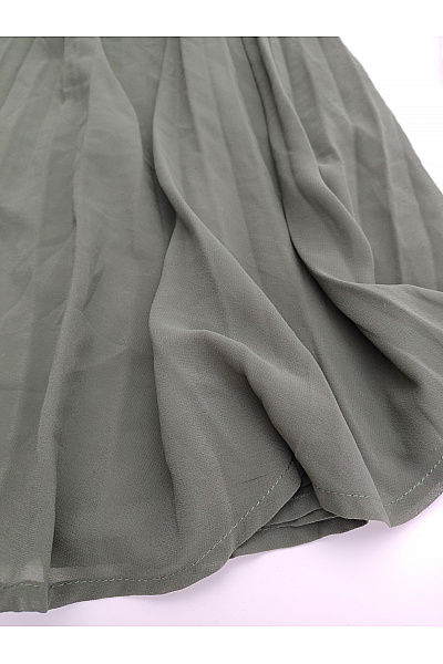 WE Khaki midi šaty plisované elegantní letní Vel. S | WE  | obrázek 5