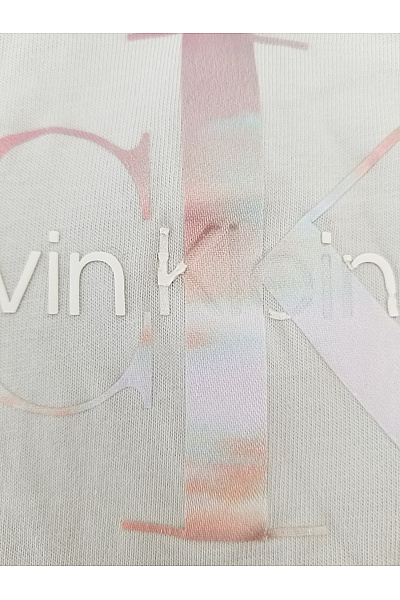 Calvin Klein Béžové bavlněné dámské tričko s krátkým rukávem a nápisem Vel. M | Calvin Klein | obrázek 3
