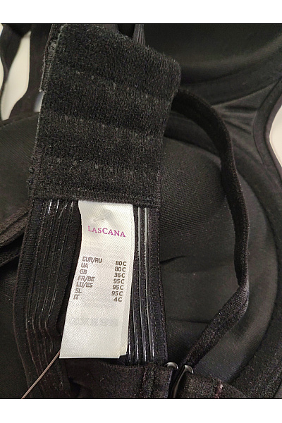 Lasca Černá hladká bardotka s odnímatelnými ramínky Velikost 80C | Lasca | obrázek 6