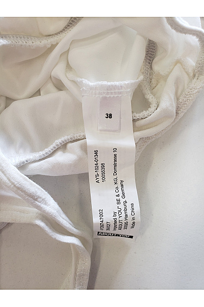 Dámské bílé body s dlouhým rukávem a véčkovým výstřihem Vel. EU 38 | Unimoda | obrázek 7