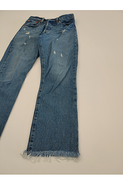 LEVIS Modré dámské džíny s vysokým pasem a roztřepenými nohavicemi Vel. W26 L28 | LEVIS | obrázek 2