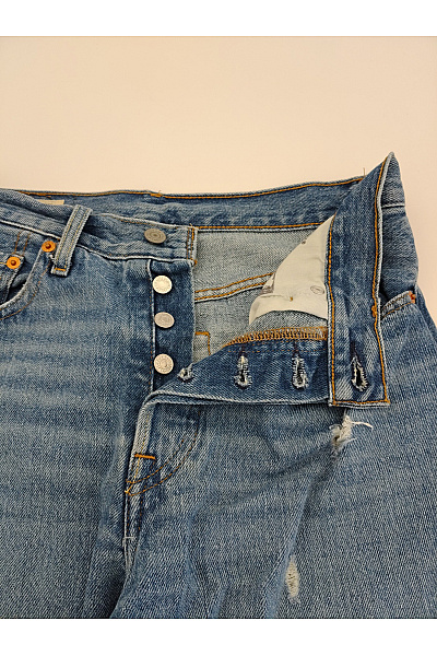 LEVIS Modré dámské džíny s vysokým pasem a roztřepenými nohavicemi Vel. W26 L28 | LEVIS | obrázek 3