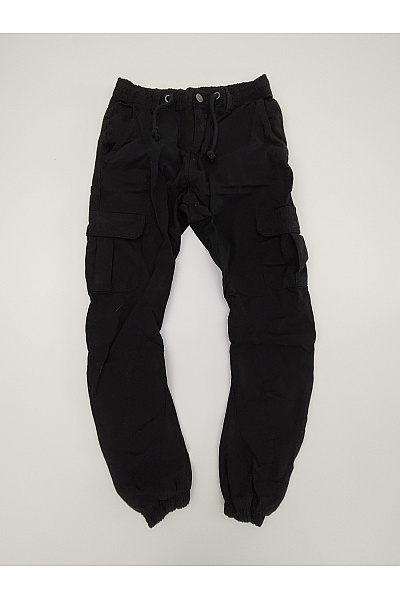 URBAN CLASSICS Pánské černé Bavlněné Cargo Jogger Kalhoty S Kapsami Vel. XS