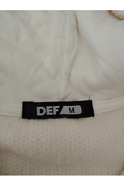 def Dámská bílá mikina s kapucí a zipem u krku Velikost M | def | obrázek 8