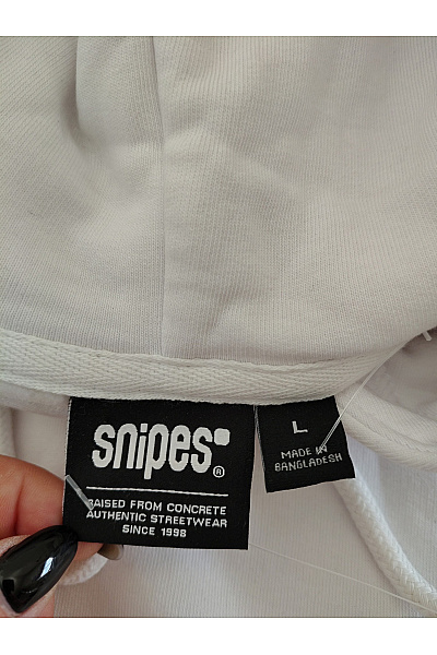 snipes Bílá bavlněná dámská mikina s kapucí a potiskem Vel. L | snipes | obrázek 7