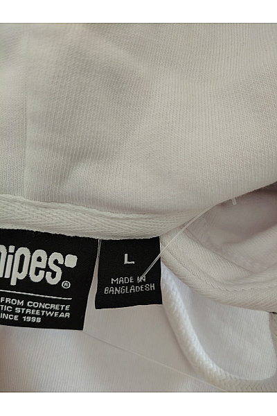 snipes Bílá bavlněná dámská mikina s kapucí a potiskem Vel. L | snipes | obrázek 8