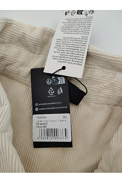URBAN CLASSICS Béžová manšestrová košilová bunda oversize Velikost XL | URBAN CLASSICS | obrázek 8