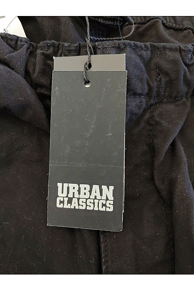 URBAN CLASSICS Černé bavlněné cargo kalhoty s kapsami na stehnech Vel. S | URBAN CLASSICS | obrázek 7