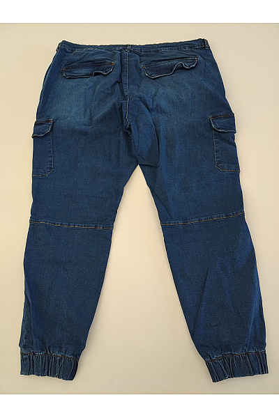 URBAN CLASSICS Pánské modré bavlněné cargo džíny jogger Vel. 4XL | URBAN CLASSICS | obrázek 3