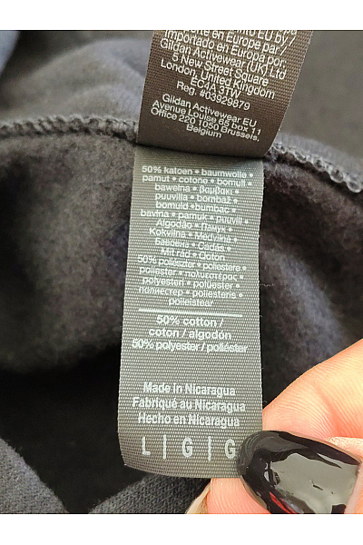 Gildan Černá pánská mikina s kapucí a potiskem streetwear Velikost L | Gildan | obrázek 7