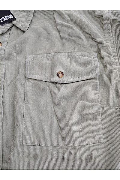 URBAN CLASSICS Dámská khaki manšestrová košilová bunda oversize Vel. M | URBAN CLASSICS | obrázek 3