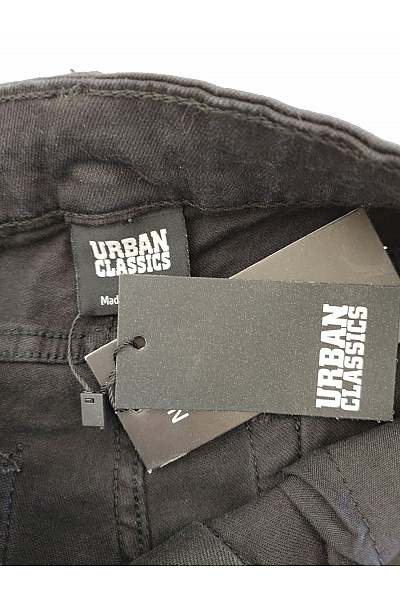 URBAN CLASSICS Černé bavlněné skinny džíny se šněrováním Vel. 28 | URBAN CLASSICS | obrázek 5