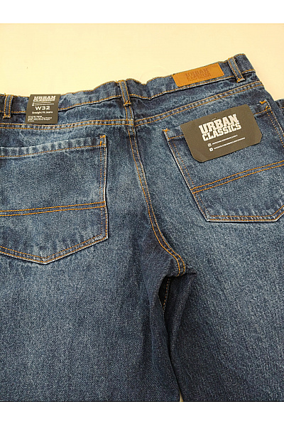 URBAN CLASSICS Pánské modré rovné džíny seprané klasické Vel. EU 32 | URBAN CLASSICS | obrázek 4