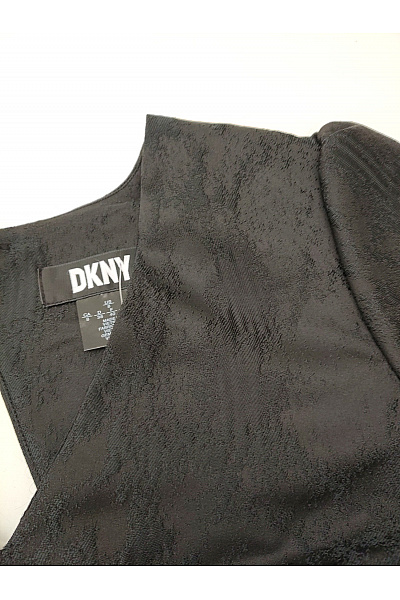 Donna Karan Černé koktejlové šaty s odhalenými zády a krátkým rukávem Vel. 38 | Donna Karan | obrázek 3