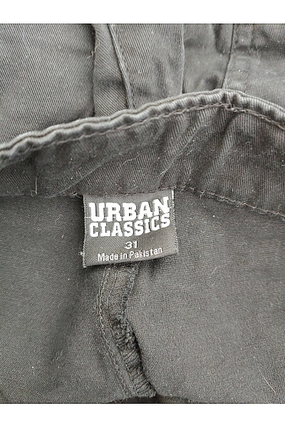 URBAN CLASSICS Černé bavlněné cargo kalhoty s širokými nohavicemi Velikost 31 | URBAN CLASSICS | obrázek 5