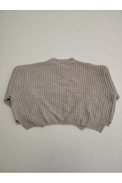 URBAN CLASSICS Béžový crop pulovr hrubě pletený oversized Vel. S | URBAN CLASSICS | obrázek 5