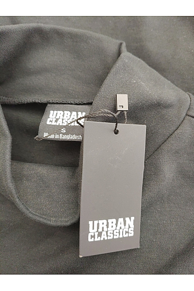 URBAN CLASSICS Černé bavlněné mini šaty s dlouhým rukávem a výřezy Vel. S | URBAN CLASSICS | obrázek 8