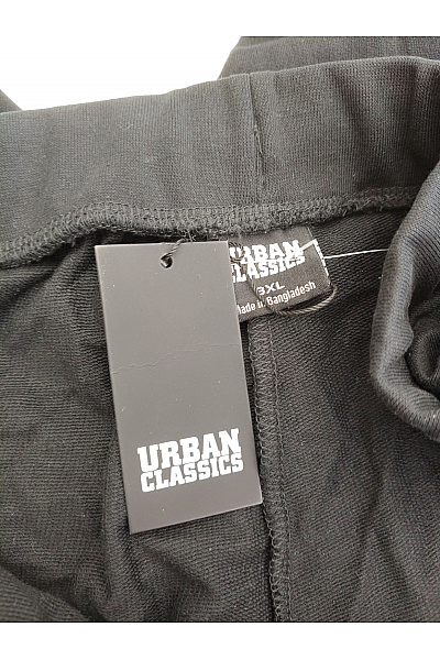URBAN CLASSICS Černé bavlněné tříčtvrteční kalhoty s kapsami a gumou v pase Velikost 3XL | URBAN CLASSICS | obrázek 5