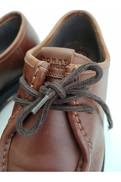 TOMMY HILFIGER Pánské hnědé kožené šněrovací polobotky elegantní vycházkové Vel. 44 | TOMMY HILFIGER | obrázek 8