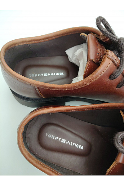 TOMMY HILFIGER Pánské hnědé kožené šněrovací polobotky elegantní vycházkové Vel. 44 | TOMMY HILFIGER | obrázek 9