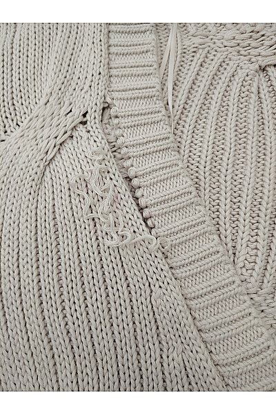 Calvin Klein Béžový bavlněný crop kardigan s copánkovým vzorem a výstřihem do V Velikost EU XS | Calvin Klein | obrázek 7