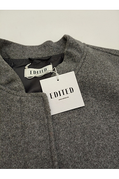 Dámský krátký oversized kabát šedý Vel. 36 | Unimoda | obrázek 5