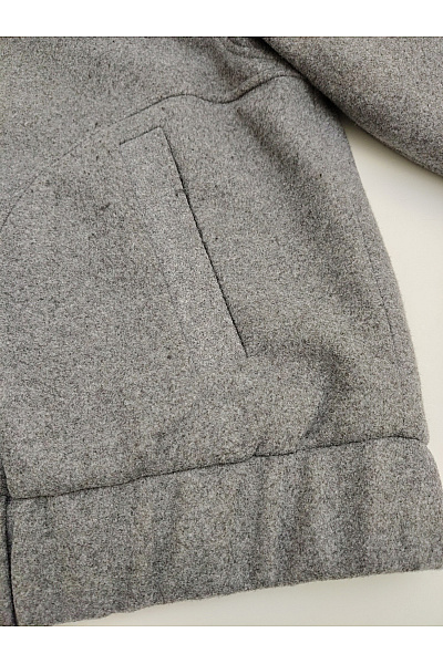 Dámský krátký oversized kabát šedý Vel. 36 | Unimoda | obrázek 6