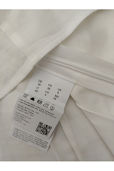 Hugo Boss Bílá bavlněná košilová halenka bez rukávů elegantní business Velikost EU 36 | Hugo Boss | obrázek 6