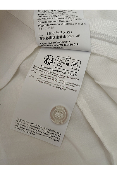 Hugo Boss Bílá bavlněná košilová halenka bez rukávů elegantní business Velikost EU 36 | Hugo Boss | obrázek 7