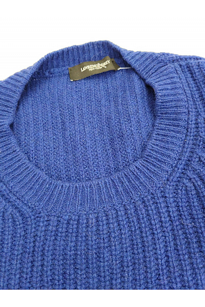 LAWRENCE GREY Pánský kašmírový pulovr žebrovaný modrý basic Vel. XL | LAWRENCE GREY | obrázek 3
