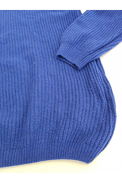LAWRENCE GREY Pánský kašmírový pulovr žebrovaný modrý basic Vel. XL | LAWRENCE GREY | obrázek 4