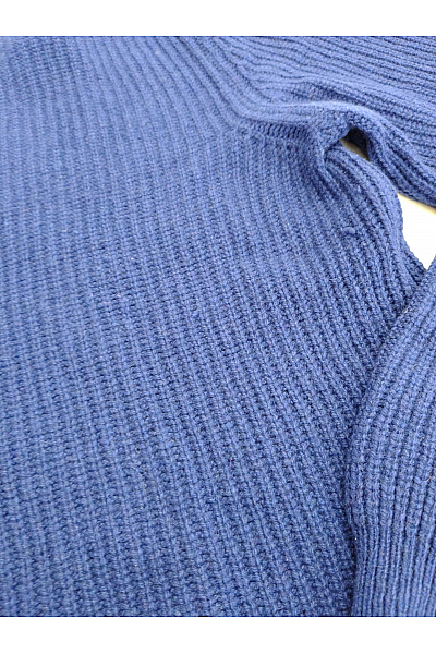 LAWRENCE GREY Pánský kašmírový pulovr žebrovaný modrý basic Vel. XL | LAWRENCE GREY | obrázek 5