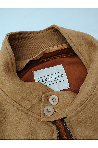 CENSURED Pánská hnědá semišová bomber bunda jarní Velikost EU 2XL | CENSURED | obrázek 4