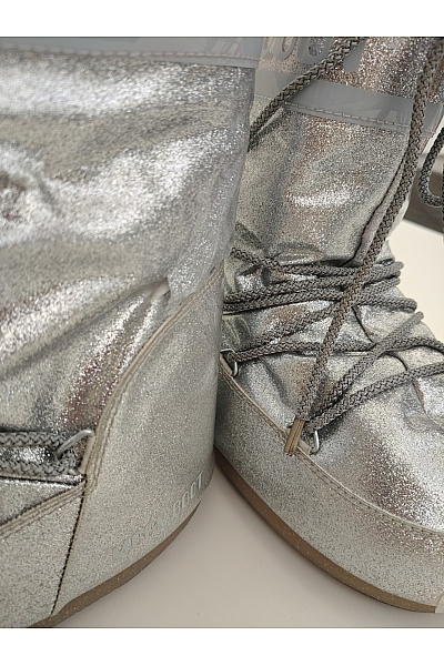 Moon Boot Stříbrné třpytivé sněhule se šněrováním zimní Vel. 35-38 | Moon Boot | obrázek 9